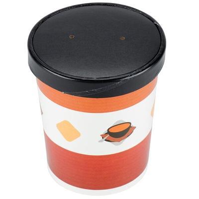 EcoChoice 10 oz. Kraft Tree Print Hot Cup and Lid - 100/Pack