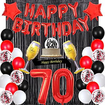 Black White Birthday Party Decorations for Him Her Silver Tablecloth Fringe  Curtain Happy Birthday Party Table Supplies Balloon Garland Arch Kit Happy