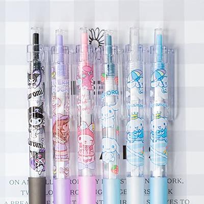 FourFine 6 Pcs Kawaii Pens Anime Kitty Pen Merchandise Black Ink