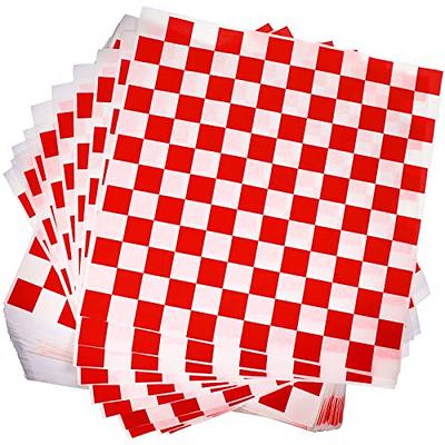 600 Pcs Sandwich Wrapping Paper Sheet 15x15 Checkered Food Wax