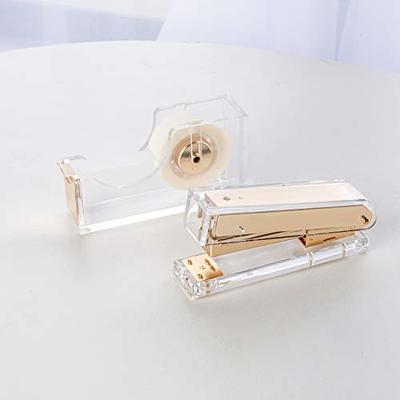 SIRMEDAL Elegant Ultra Clear Acrylic Office Supplies Acrylic Stapler Matte  Gold Desktop Stapler with 1000pcs Staples for Office Accessories(Gold) -  Yahoo Shopping