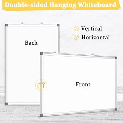 TRIPOLLO Magnetic Whiteboard 24 x 18 Inches Magnetic Dry Erase Board with 1 Dry Eraser 3 Dry Erase Markers Silver Aluminum Frame Excellent for Office