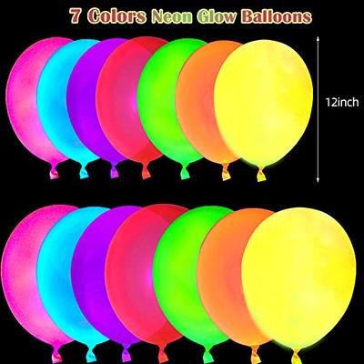 110 Pack Colored UV Neon Balloons Glow Balloons Neon Party