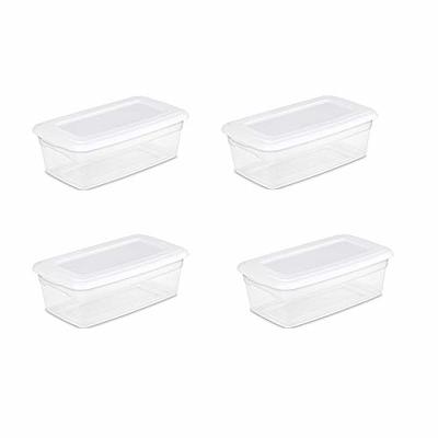 Sterilite 6-Quart Clear Storage Tote with White Lid