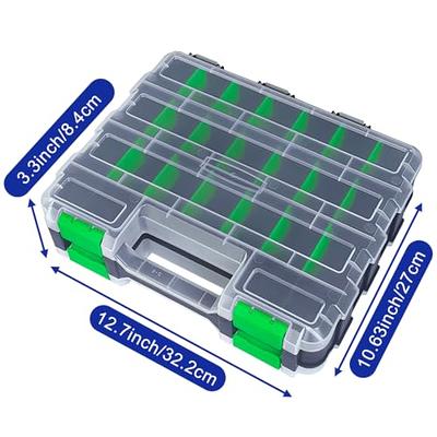 Small Parts Storage Case Tools Box Organizer Double Side 34 Compartments  Hardware Organizers with Removable Plastic Dividers for