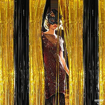 KatchOn, Xtralarge Black and Gold Streamers - 8x3.2 Feet, Pack of