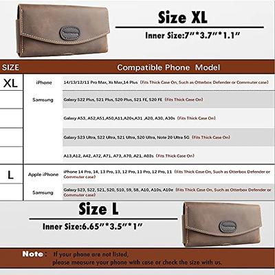 topstache Leather Phone Holster for Belt,Flip Cell Phone Case with Belt  Clip for S22 Ultra,S22 Plus,S22,Leather Phone Pouch for iPhone 14/13 Pro  Max