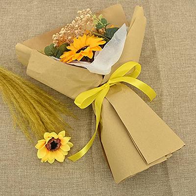 Bright Yellow Wired Fabric Florist Ribbon, 1-1/2x50 yards