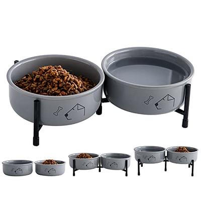 PawHut Double Stainless Steel Heavy Duty Dog Food Bowl Elevated Pet Feeding  Station for Medium Dogs, 22 inches