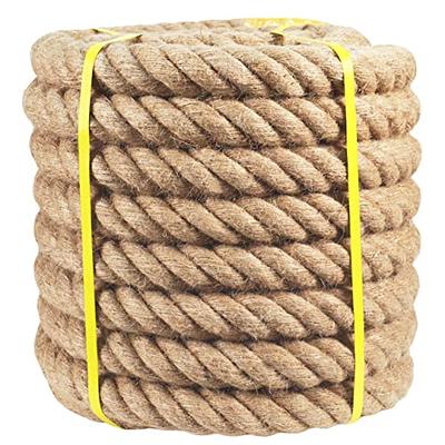 1 1/2 Inch x 100ft Jute Rope Natural Thick Heavy Hemp Rope Nautical Ropes  Twisted Manila Rope for Crafts, Climbing, Bundling,Anchor, Hammock