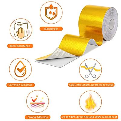 1 Roll of Aluminium Foil Tape Temperature Insulation Retardant  Self-adhesive Tape for Repairing Exhaust Pipe