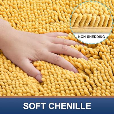 smiry Luxury Chenille Bath Rug, Extra Soft and Absorbent Shaggy