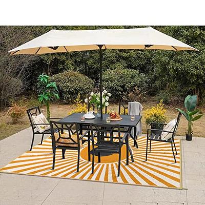 Reversible Outdoor Rugs for Patio Clearance 4x6Ft Waterproof Large Plastic  Straw Area Rug Nonslip Portable Carpet Floor Mats for RV Camping Deck