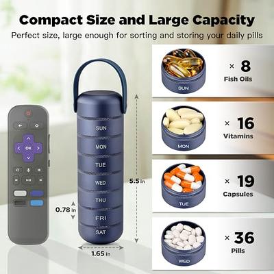 Home Supplement Holder Portable Vitamin 7 Compartment Airtight