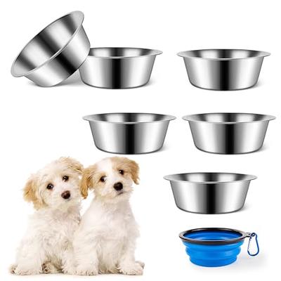 AsFrost Dog Food Bowls Stainless Steel Pet Bowls & Dog Water Bowls with  No-Spill and Non-Skid, Feeder Bowls with Dog Bowl Mat for Small Medium  Large Dogs Cats Pets 1 Cup/12 oz