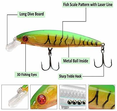 Fishing Lures Hard Bait Minnow Swimbait Crankbait Jerkbait Popper Topwater  Lures with Treble Hooks 3D Eyes Freshwater Saltwater Fishing Lures for Bass  Trout Walleye Pike Catfish - Yahoo Shopping