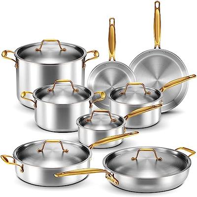 Merten & Storck Tri-Ply Stainless Steel 14 Piece Cookware Pots