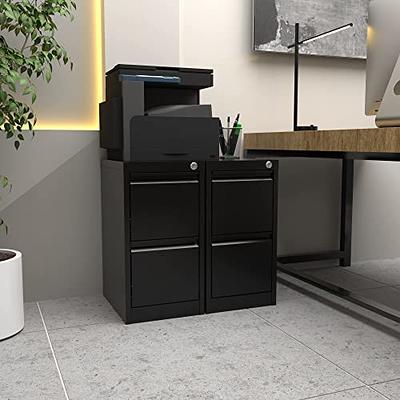 2 Drawer Black File Cabinet with Lock, Filing Cabinets for Home Office,  Metal Locking Office File Storage Cabinets with Drawers, Vertical Small  Filing Cabinet Organizer for Legal/A4 