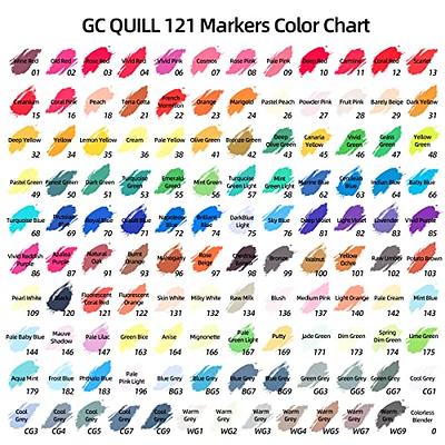 GC QUill 100 Pack Dual Brush Calligraphy Marker Pens for Beginners, Brush  Tips & Colored Fine Point Bullet Journal Pen Set for