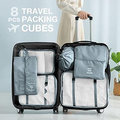 8 Set Packing Cubes for Suitcases,Packing Cubes with Shoe Bag, Cosmetics Bag,  Clothing Bag, Accessories Bags Packing Cubes for Travel Luggage Organizer  Women Men(Blue-Grey) - Yahoo Shopping