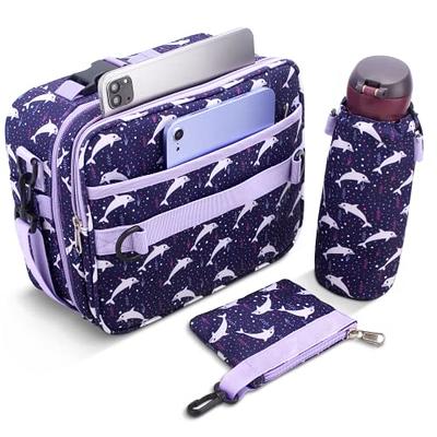 Insulated Lunch Bag with Water Bottle Holder - Girls and Boy