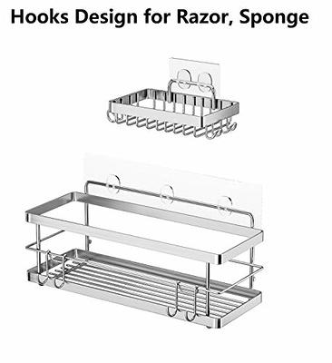 KESOL Corner Shower Caddy Shower Shelves 2 Pack, Wall Mounted Adhesive,  Shower Organizer, No Drilling Bathroom Shelf with SUS304 Stainless Steel