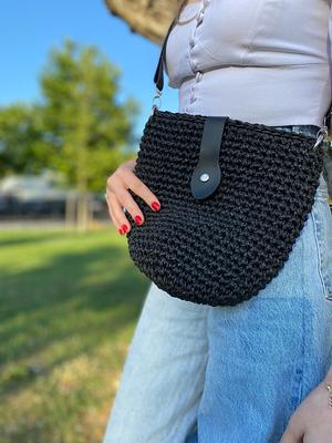 Crochet crochet clutch bag pattern, raffia straw purse