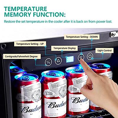 24 inch Beverage Refrigerator - 154 Cans Capacity Beverage Cooler- Fit  Perfectly into 24 Space Built in Counter or Freestanding - for Soda,  Water, Beer or Wine