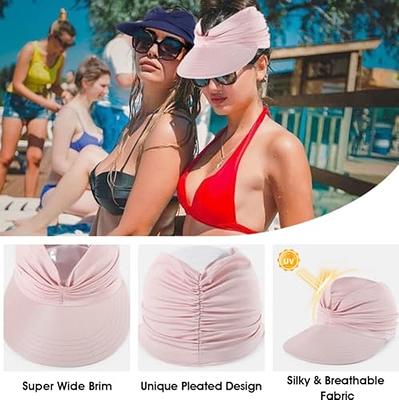 Beorndmy Sun Visor Hat Womens Wide Brim Elastic Empty Top Summer Hats for  Women UV Protection Beach Travel Cap Pink - Yahoo Shopping