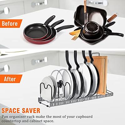  G-TING Pot Rack Organizers, 8 Tiers Pots and Pans Organizer for  Kitchen Organization & Storage, Adjustable Pot Lid Holders & Pan Rack for  Kitchen, Lid Organizer for Pots and Pans With