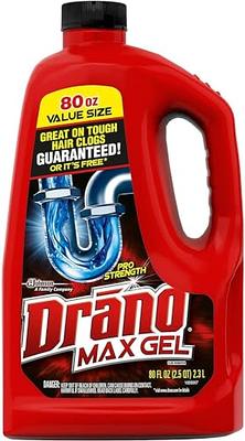 Drano Liquid Drain Clog Remover and Cleaner for Shower or Sink Drains,  Unclogs and Removes Hair, Soap Scum, Blockages, 32 oz