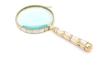 RII Magnifying Glass with Mother of Pearl Handle, Handheld 10x