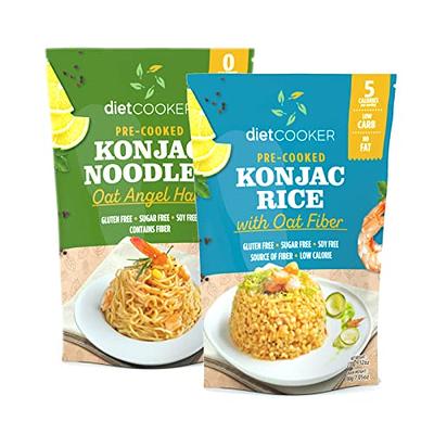 YUHO Shirataki Konjac Angel Hair Pasta, 8 Pack Inside, Vegan, Low Calorie  Food, Gluten & Fat Free, Keto Friendly, Low Carbs, Holiday Gifts, Healthy