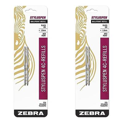 Zebra Steel Ballpoint Pen Refill, Medium Point, Black Ink, 2 Pack (85412) -  Yahoo Shopping