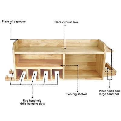 Compact Power Tool Organizer - Fully Assembled Wood Tool Chest and