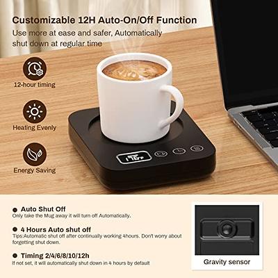 Mug Warmer, Upgrade Coffee Warmer & Cup Warmer for Desk with 3 Temperature  Settings, More Hot Coffee Mug Warmer with Timer & 4H Auto Shut Off for Keep