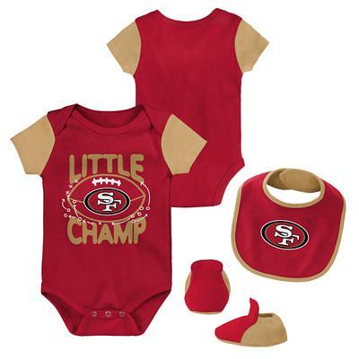 San Francisco 49ers Girls Infant All Dolled Up Three-Piece Bodysuit, Skirt  & Booties Set - Heather