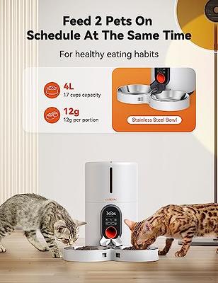 PETULTRA Automatic Cat Feeders, Timed Dog Feeder 4L Programmable Control  1-6 Meals Pet Dry Food Dispenser with Desiccant Bag for Cats and Small  Medium