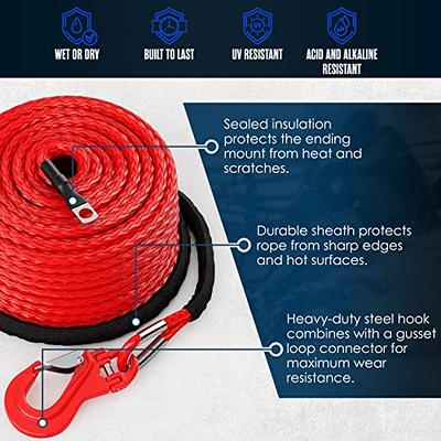 Winch Rope, Synthetic ATV UTV Cable, Replacement Line, 8600 LBS, 1