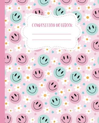 Christmas Composition Notebook: Wide Ruled, Cute Pink Preppy Christmas  Smile Aesthetic for Kids & Teens | Pretty Pink Retro Aesthetic