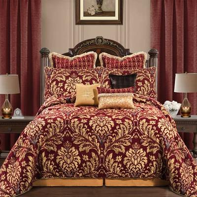 Loom and Mill 12-Piece Comforter Bed in a Bag, Jacquard Damask Comforter  Set Queen Size, Luxury Bedding Sets with Bed Skirt, Euro Shams and  Decorative