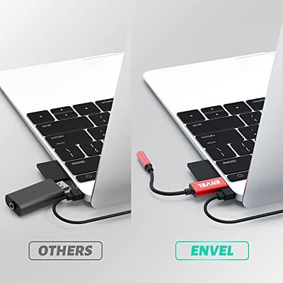 ENVEL USB to 3.5mm Jack Audio Adapter,USB to AUX,External Stereo Sound Card  for PS4/PS5/PC/Laptop, Headphone Adapter with Built-in Chip TRRS 4-Pole