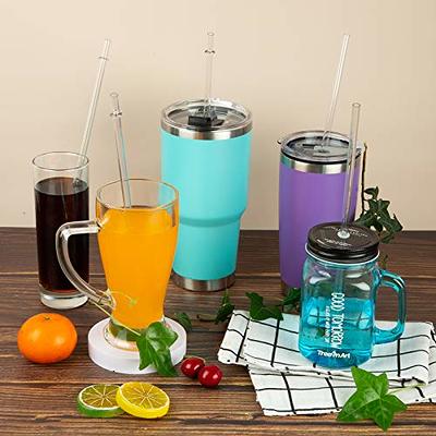 12 Pieces 9 Inches Clear Reusable Plastic Straws for Tall Cups, Tumblers  and Mason Jars, BPA-Free Unbreakable Drinking Straws with 1 Cleaning Brush