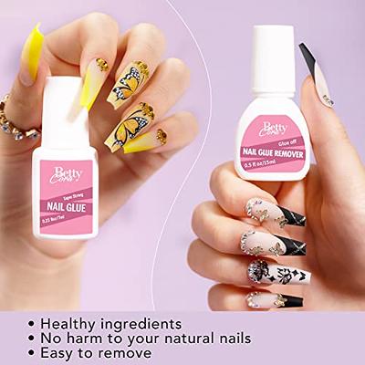 Nail Glue Remover Glue Off for False Nails, BettyCora Press ON Nails Glue  Remover Fake Nail Adhesives Remover Nail Glue Debonder Nail Tips Remover  15ml 2Pcs - Yahoo Shopping