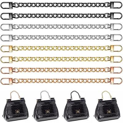 4 Pieces Purse Chain Strap 7.9 Inch DIY Flat Chain Strap Purse Strap  Extender Handle Bag Accessories Charms Decoration for Purse Handbags Shoulder  Bag (Vintage Black, Silver, Gold, Light Gold) 
