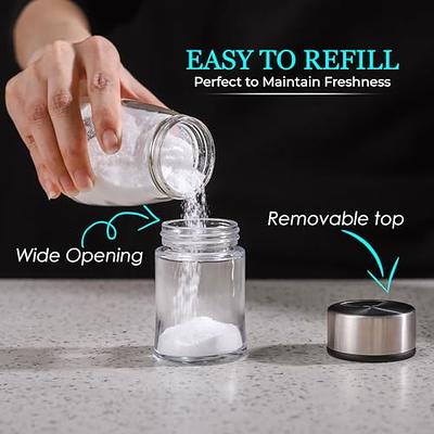 Salt Shaker or Pepper Shakers - Spice Dispenser with Adjustable Pour Holes