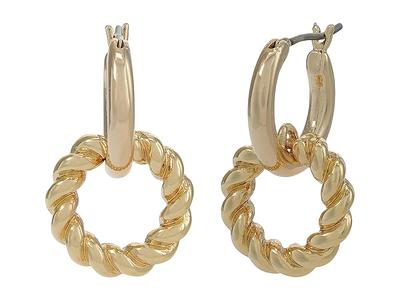 Lauren Ralph Lauren Coin Charm Textured Hoop Earrings, Gold at