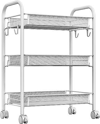 SPACELEAD Slim Storage Cart,3 Tier Bathroom Rolling Utility Cart