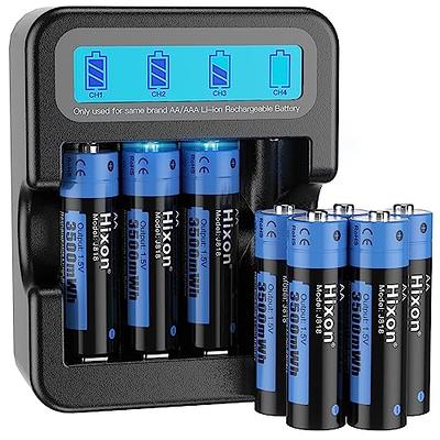  Hixon Rechargeable AA Batteries with Charger, 3500mWh