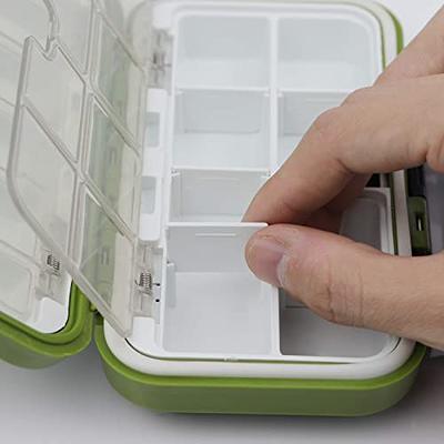 Mini Fishing Lure Box, Floating Storage Box, Double-Sided Small Fishing Box  with Adjustable Dividers Organizer Making Kit Container for Lure Hook